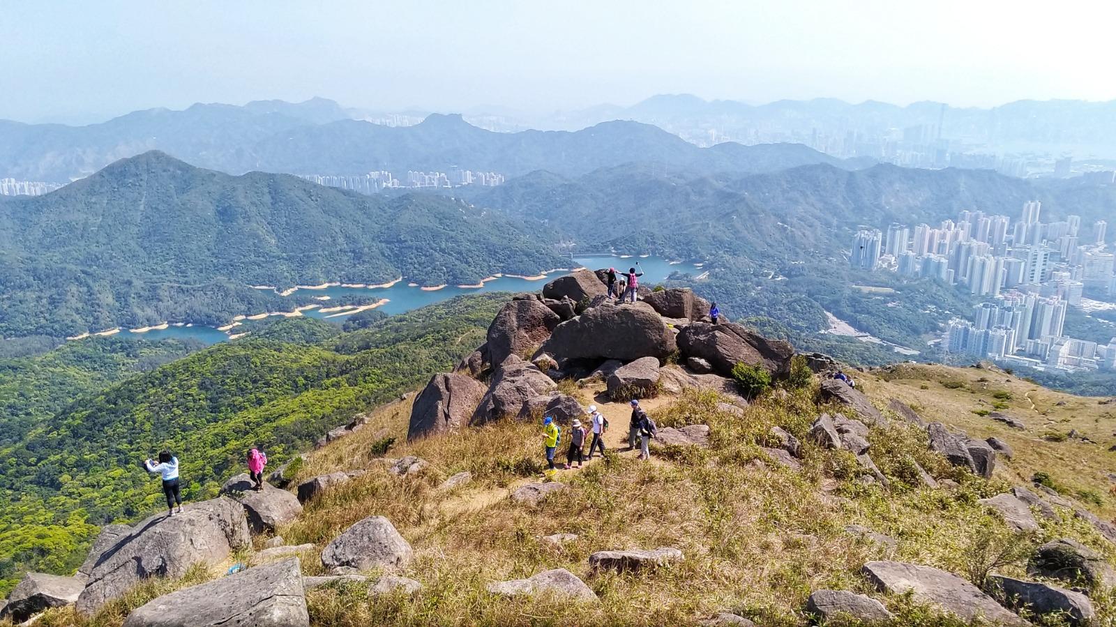 大帽山行山丨禾秧石林的絶美景觀高處俯瞰城門水塘,秋冬天更成為芒草海