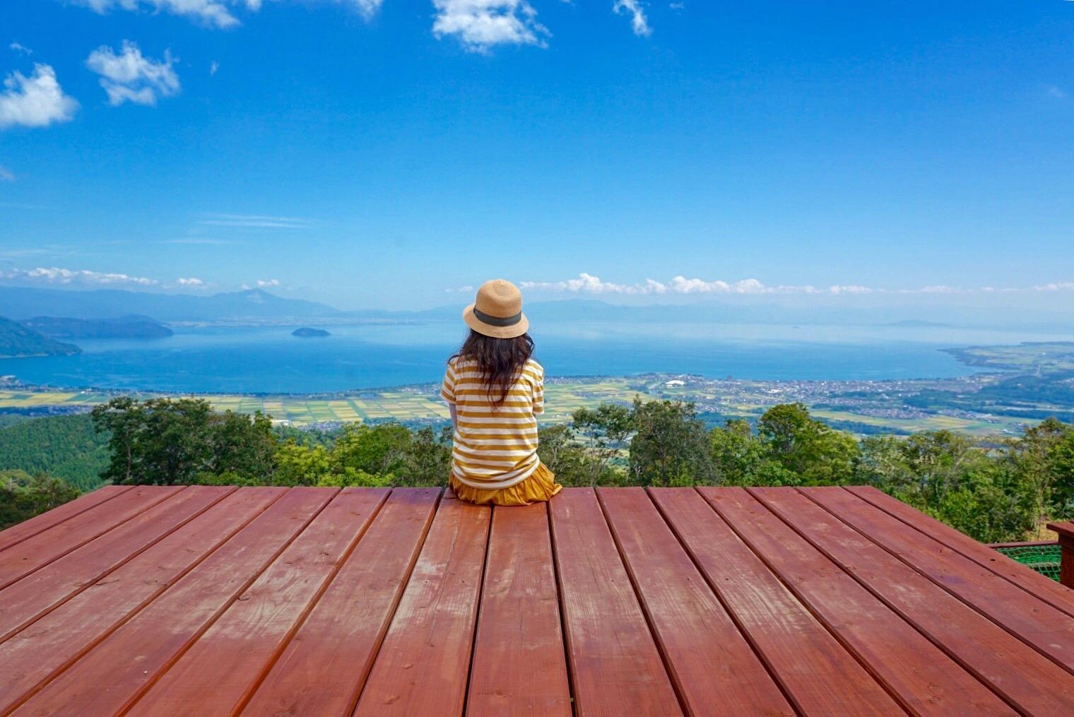 整個園區設有4個琵琶湖展望台,在海拔630米上的展望台可飽覽琵琶湖全貌。(圖片來源:PR TIMES/びわ湖のみえる丘)