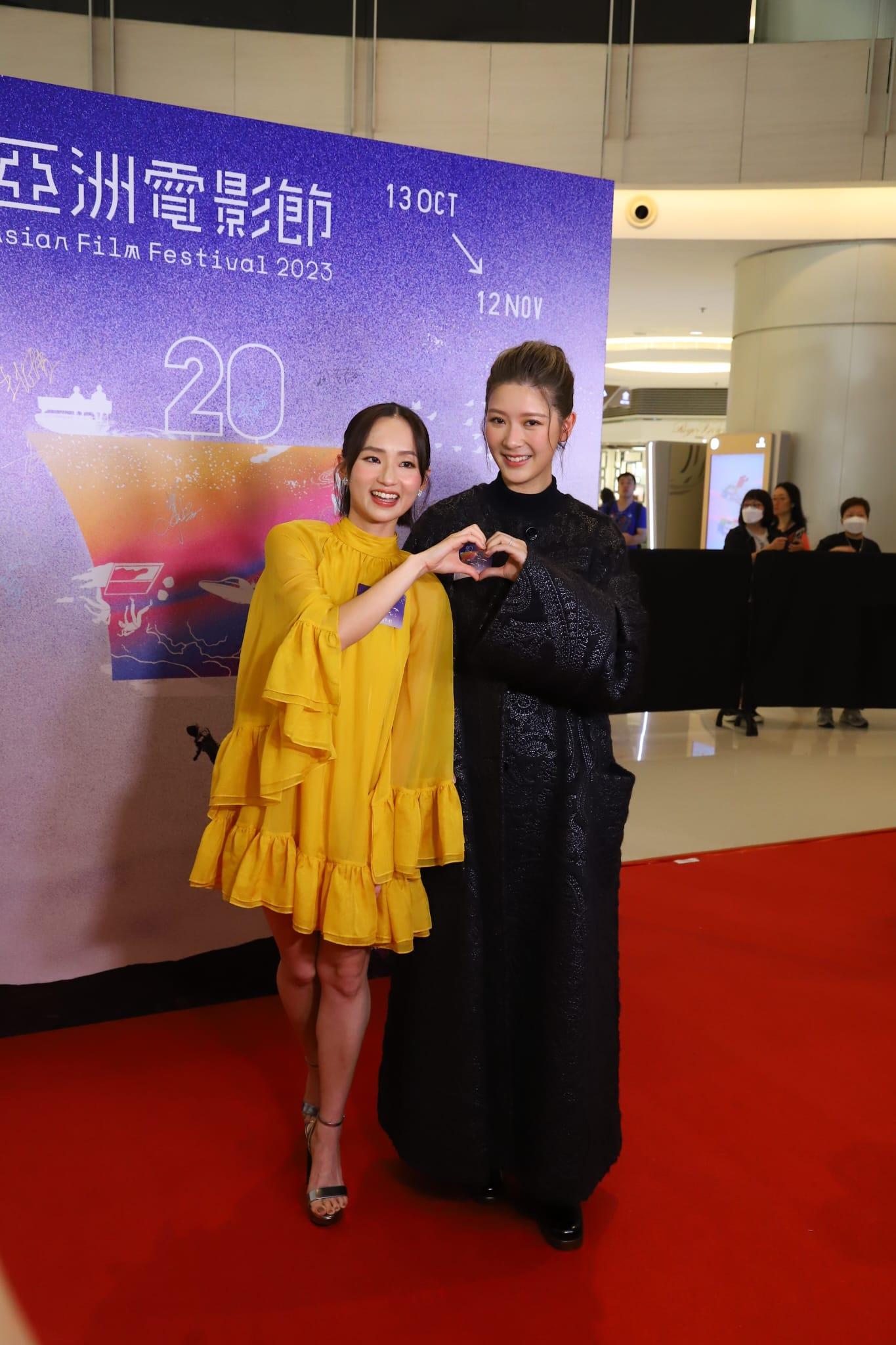 余香凝、梁雍婷出席電影節開幕禮,分享拍攝《白日之下》的感受。(羅錦鴻攝)