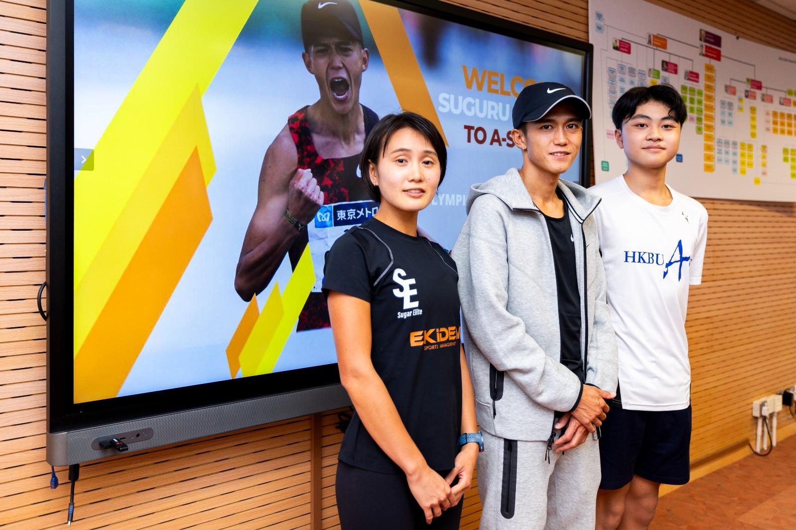 日本著名跑手大迫傑與黃芷銦(左)合照(Brian Ching@EKiDEN)