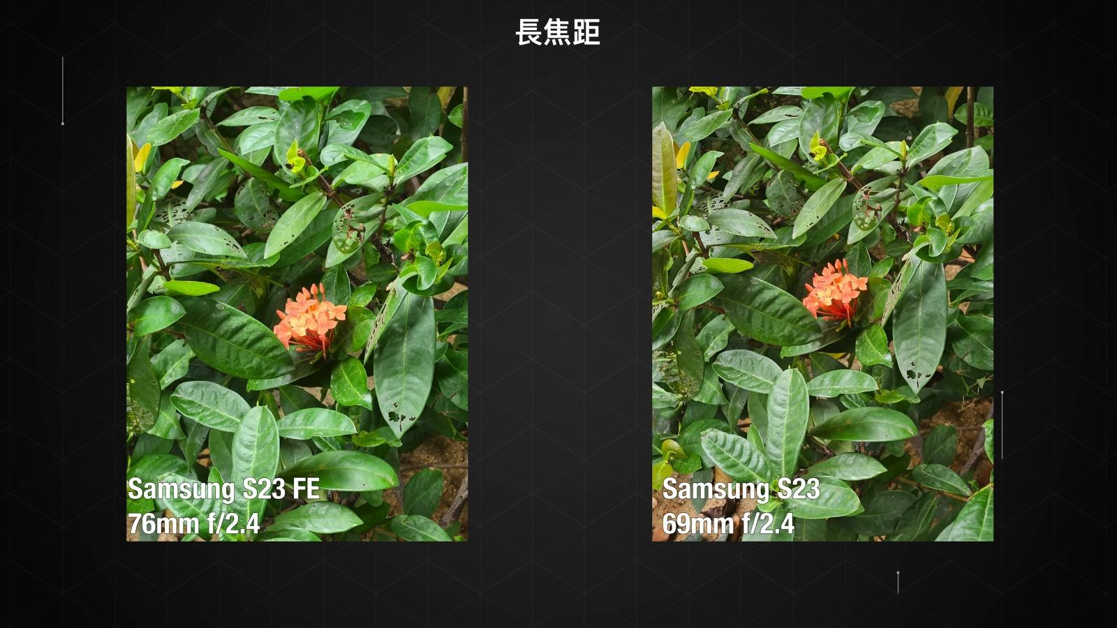 Samsung S23 FE與S23鏡頭攝影比較,長焦距