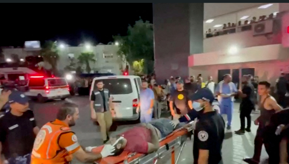 拜登與內塔尼亞胡討論沙加醫院遇襲事件,拜登稱根據他所見,醫院爆炸「似乎不是以方所為,而是其他組織」。(路透社)