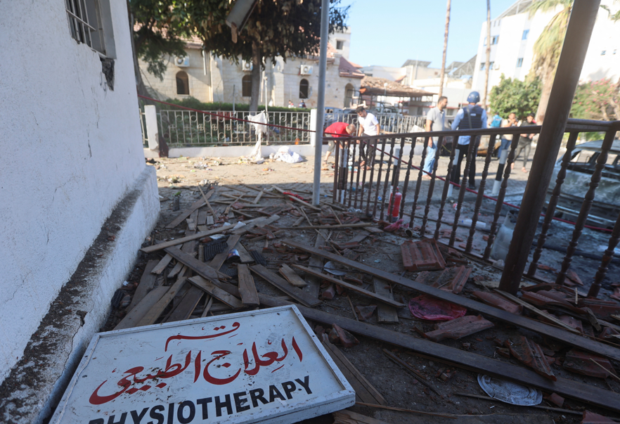 拜登與內塔尼亞胡討論沙加醫院遇襲事件,拜登稱根據他所見,醫院爆炸「似乎不是以方所為,而是其他組織」。(路透社)