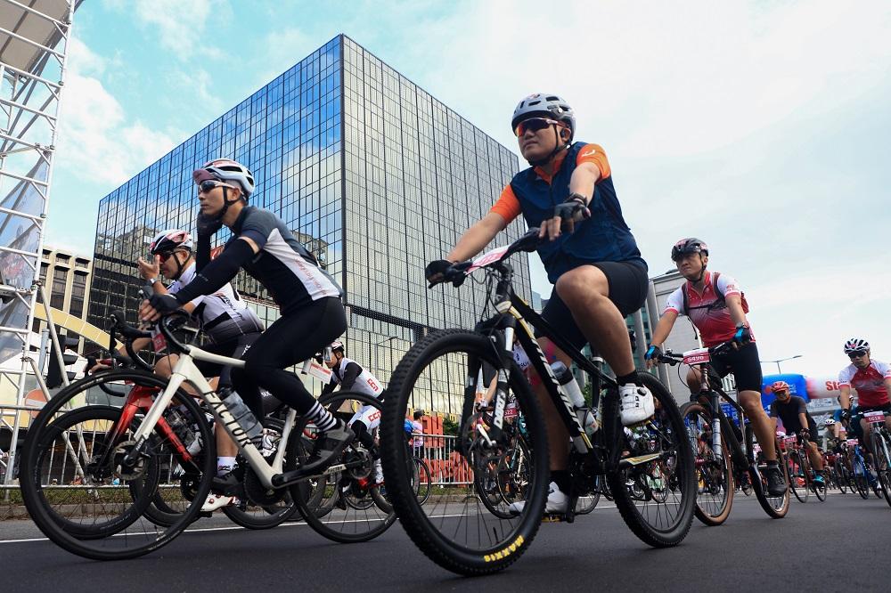 香港單車節今日再展開。(中新社)