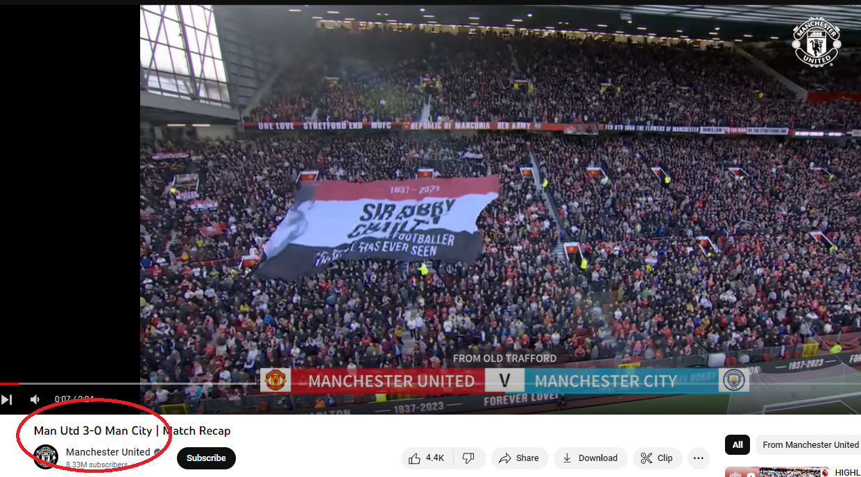 英超|曼聯官方YouTube精華誤稱贏曼城3:0 球迷抽水斥發夢