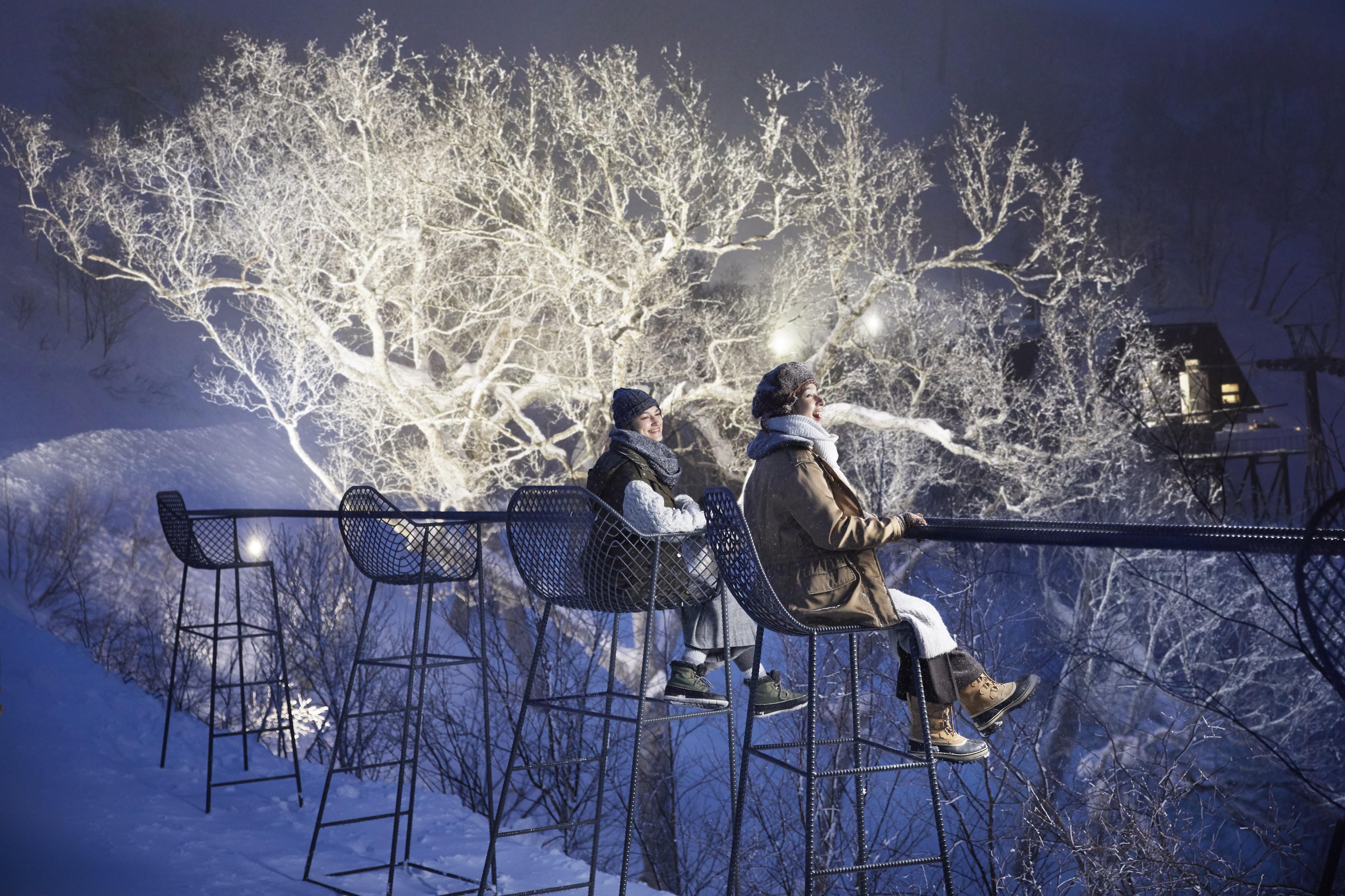Terrace of Frost Trees Night Light Up Event