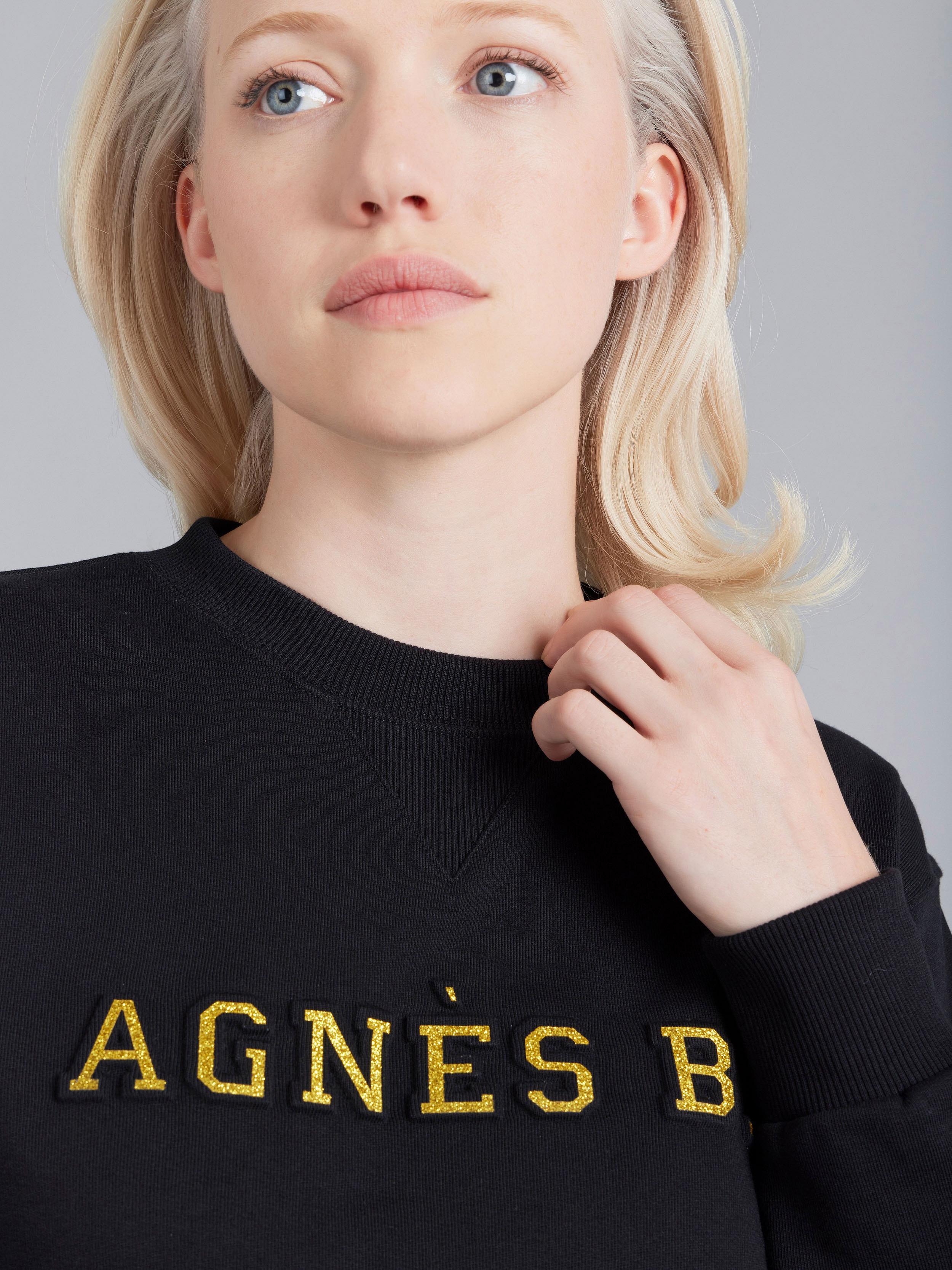 女裝棉絨金色agnès b.印花運動衣|特價:HK$1,182 原價:HK$1,390