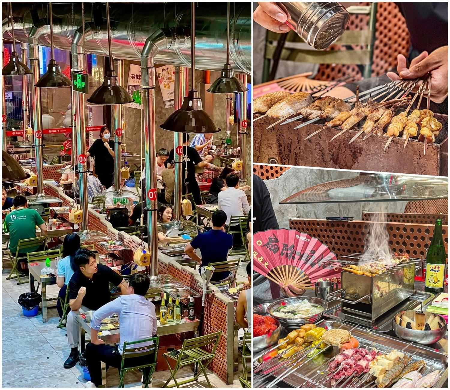 它憑借新鮮好味的烤串、自取自烤的體驗感、復古的地攤風格裝修,成為燒烤屆新秀。(網上圖片)