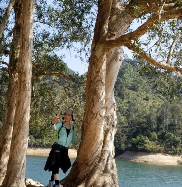 愛回家Ma姐何芷姍曾到城門水塘白千層打卡位行山(何芷姍IG)