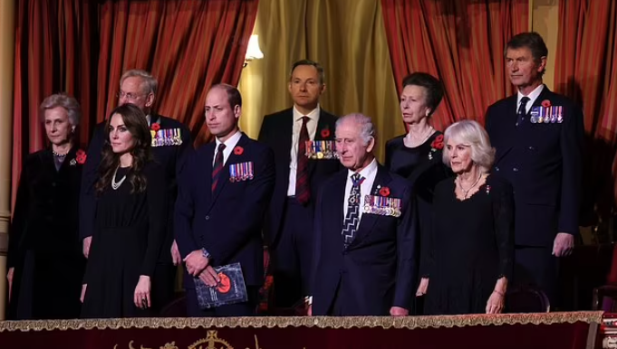 英國王室|多位王室成員出席儀式。(美聯社)