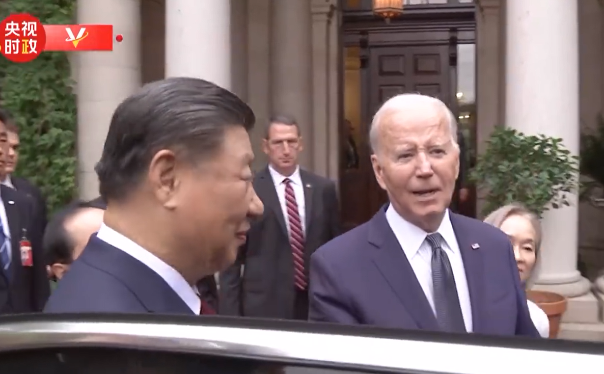 拜登視察習近平專用座駕 大讚「紅旗」轎車:beautiful(央視畫面)