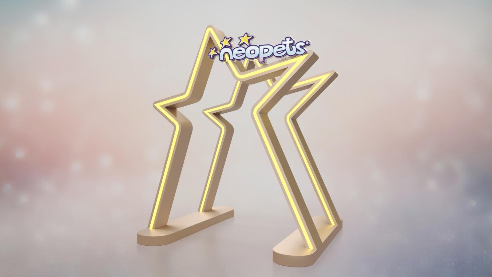 金光閃閃的星型裝置重現遊戲中的「摘星」體驗