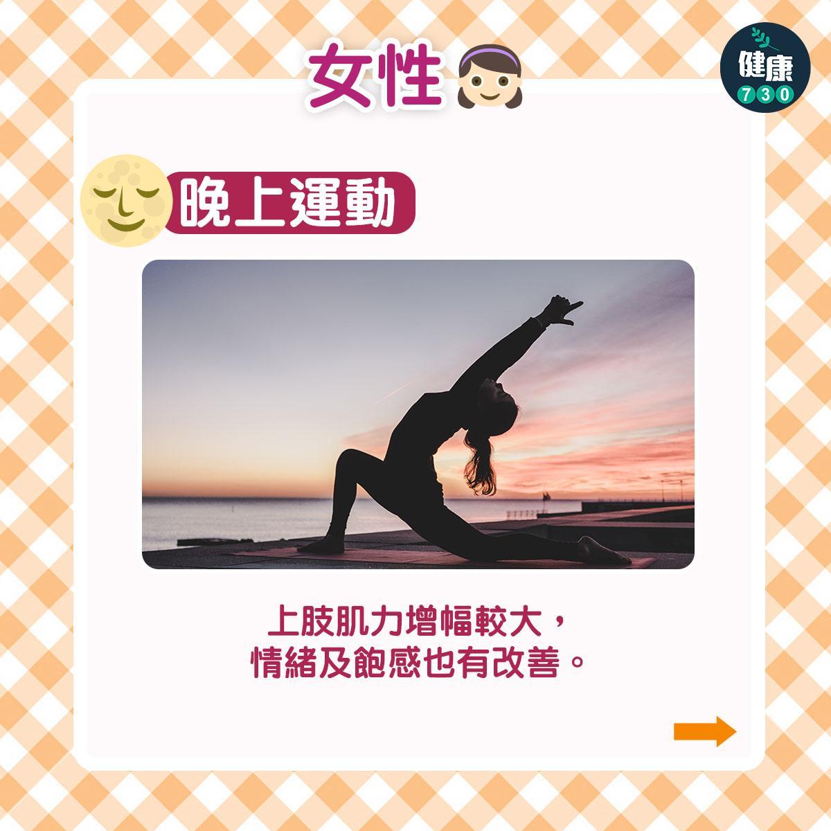 做運動時間|女性和男性各有不同(am730製圖)