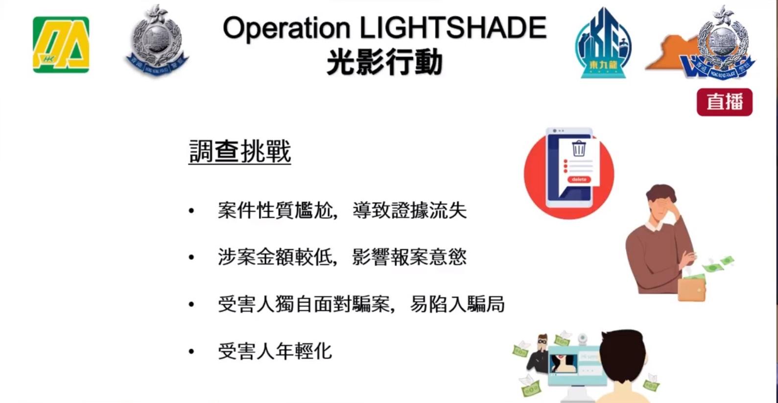 警方指,由於援交及裸聊騙案損失金額相對較低,大多數受害人因案件性質尷尬不去報警,增加警方調查的難度。(警方影片截圖)