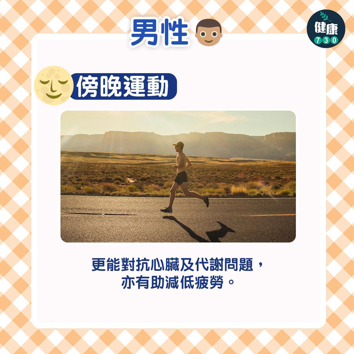 做運動時間|女性和男性各有不同(am730製圖)