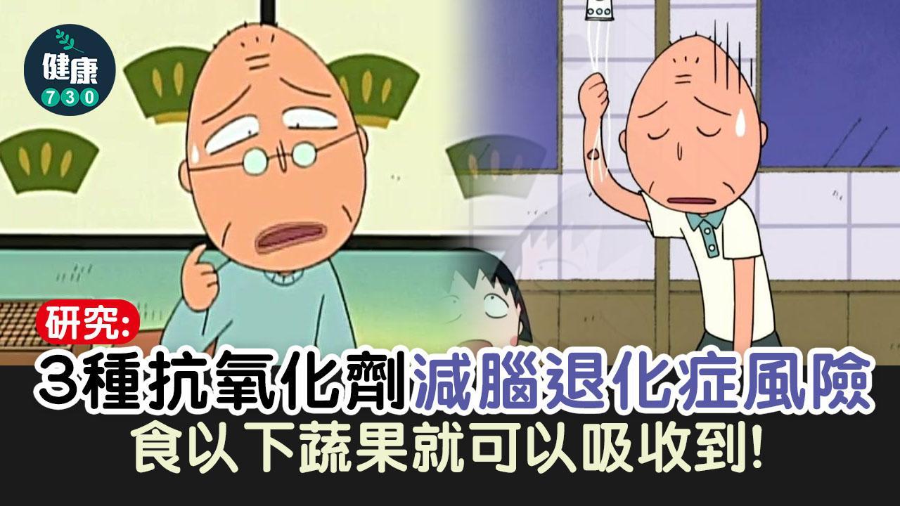 葉黃素、玉米黃素、β-隱黃素3種抗氧化劑減腦退化症風險(am730製圖)