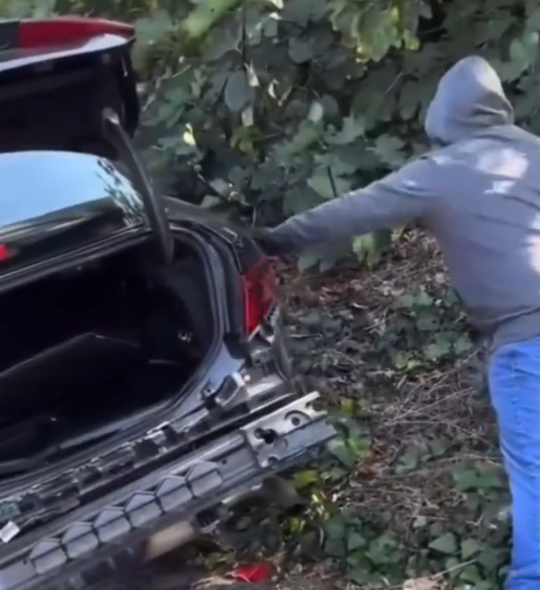 香港珠寶商洛杉磯公路遇「撞車黨」,有目擊者下車拍下搶掠情況。(影片截圖)