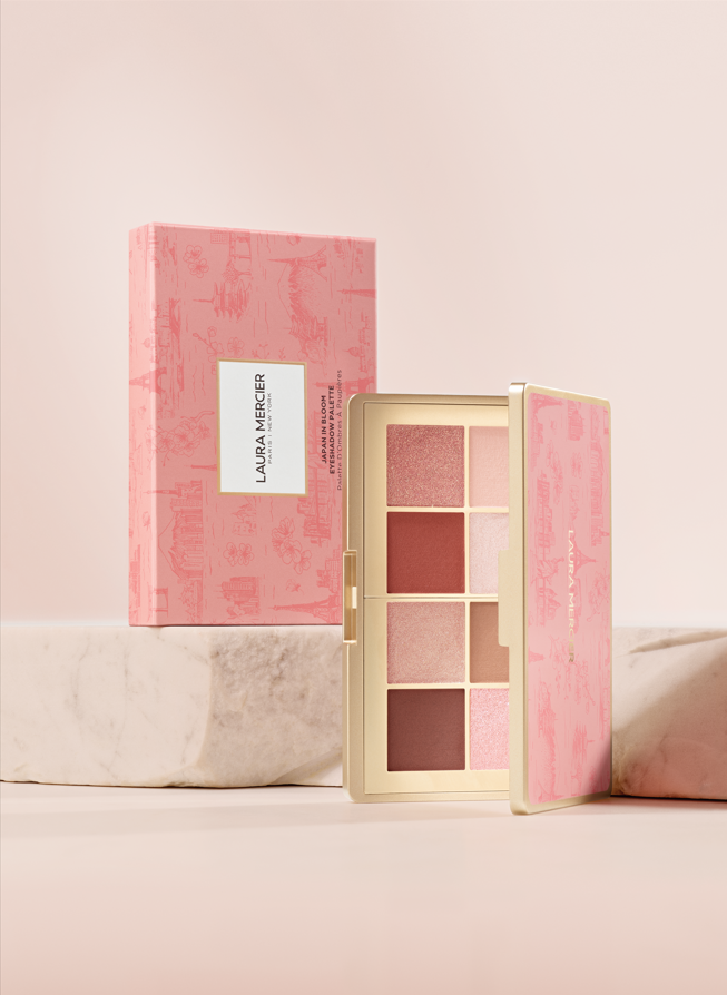 聖誕彩妝2023|Laura Mercier粉櫻綻光8色眼影盤 $500