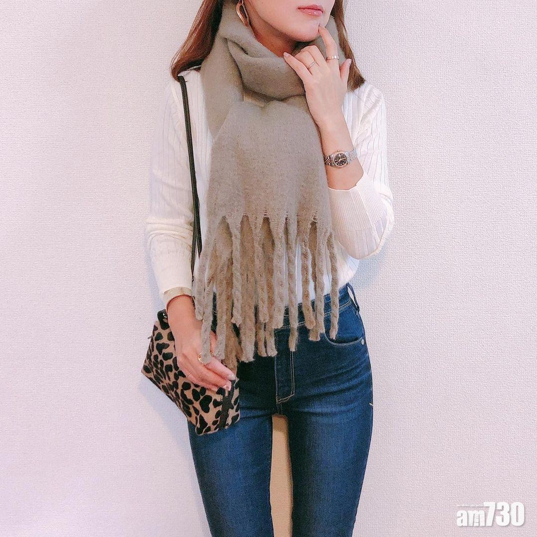 頸巾打法|紐約式的綁法不會過於臃腫。(Instagram@ charlieto_m)