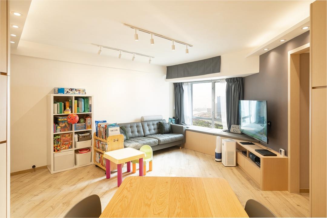 在門口位置利用傢俬,間出兒童角落