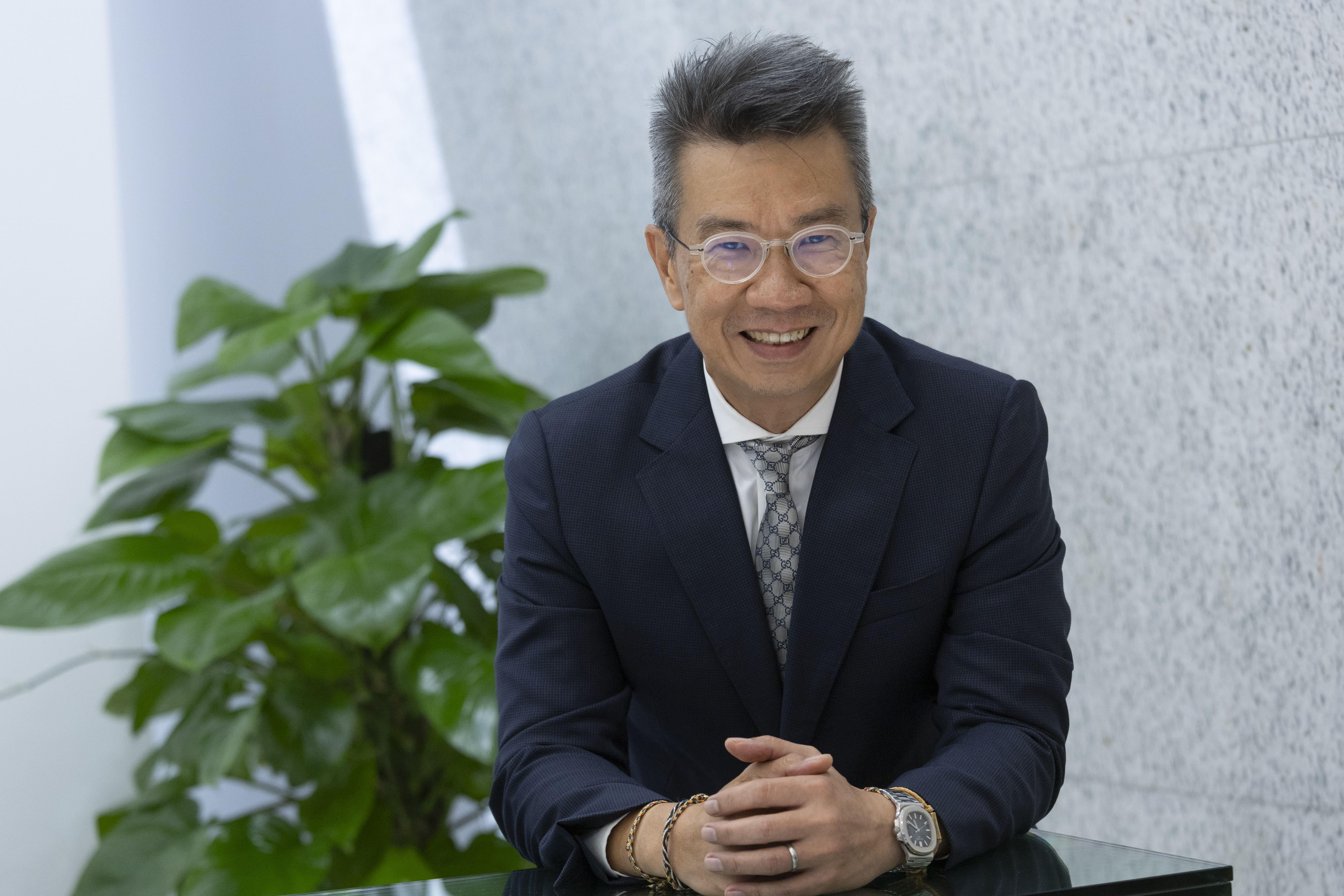 香港電訊個人業務行政總裁林國誠表示,料5.5G技術或能於明年中後期的時候推出,又對旗下CSL Mobile未來的5G服務增長率表示樂觀。(蘇文傑攝)