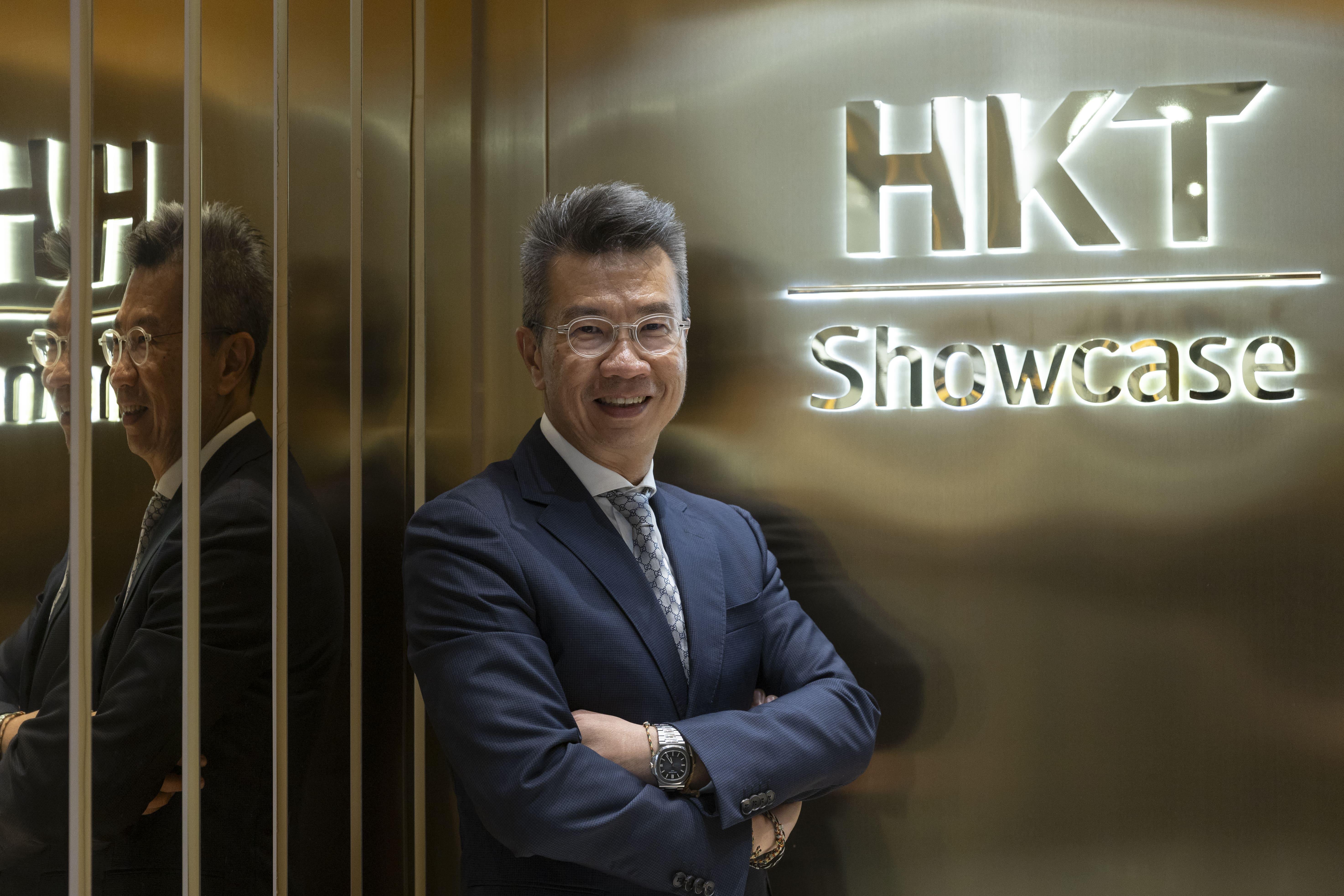 香港電訊個人業務行政總裁林國誠表示,料5.5G技術或能於明年中後期的時候推出,又對旗下CSL Mobile未來的5G服務增長率表示樂觀。(蘇文傑攝)