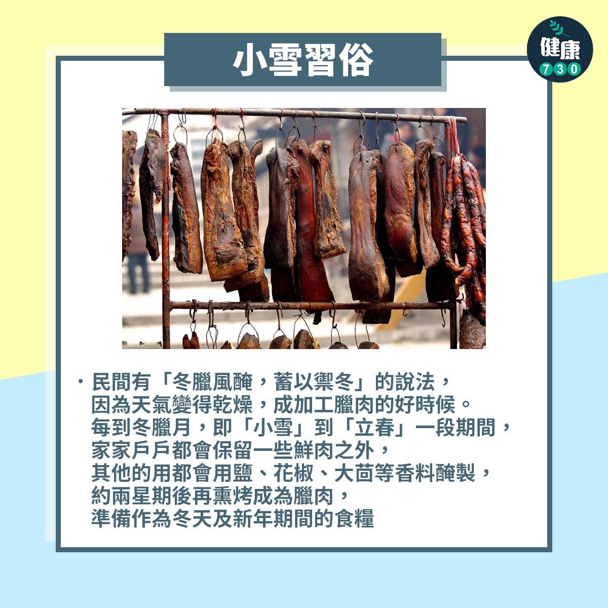 廿四節氣|小雪習俗及養生食物(am730製圖)