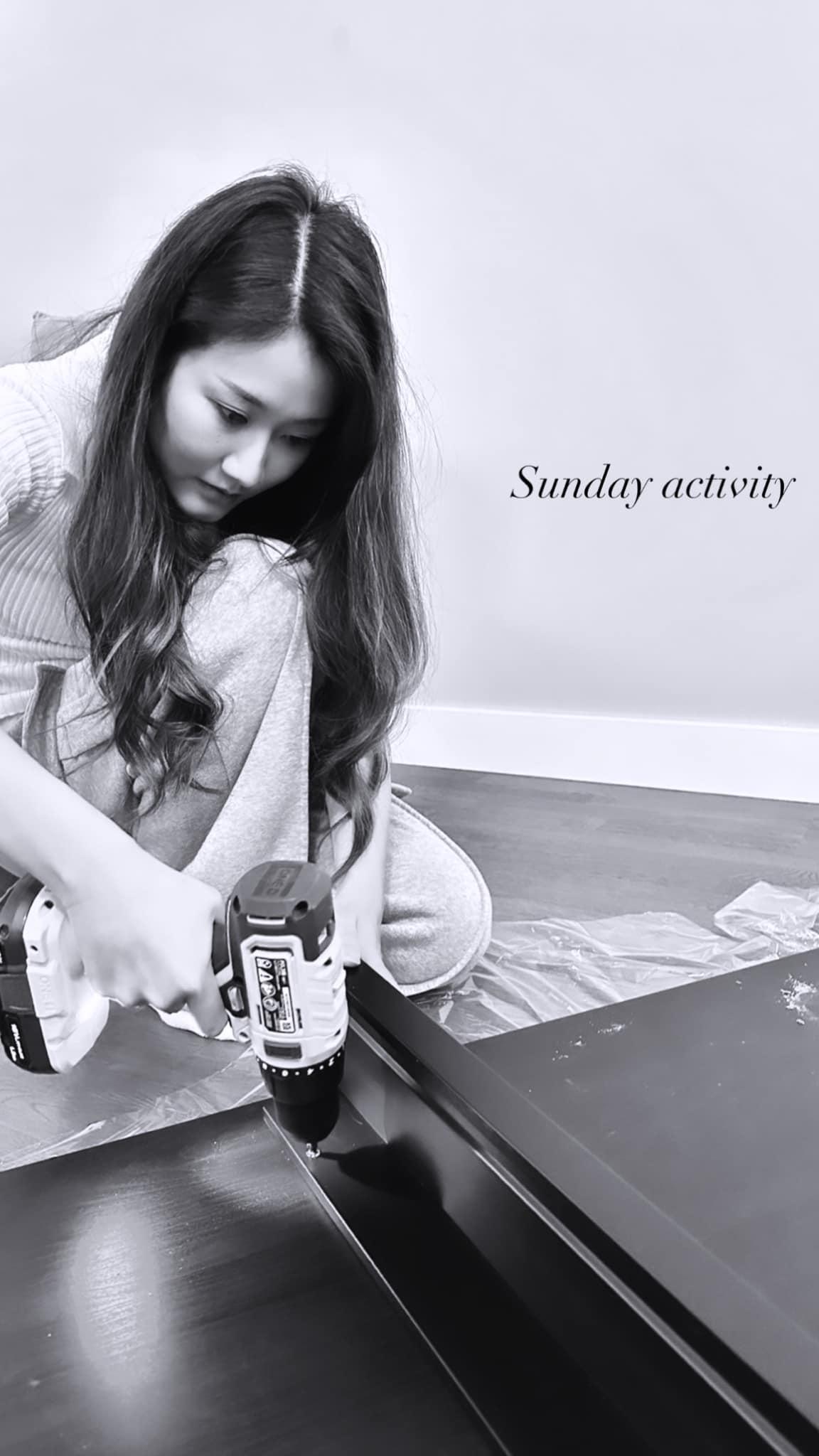 鄧佩儀落手落腳用電鑽,有網民溫提她小心頭髮(鄧佩儀IG)