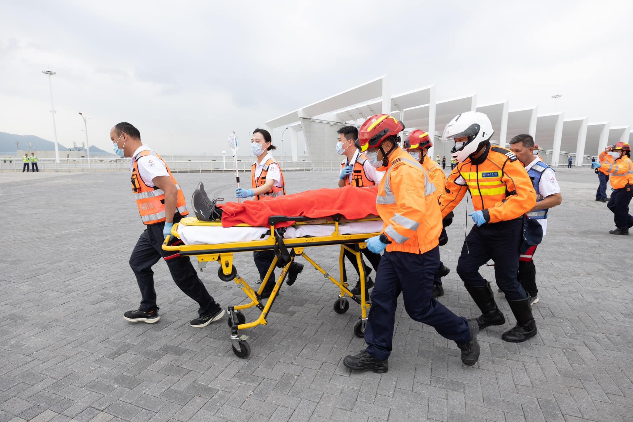 消防處於港珠澳大橋進行粵港澳聯合演練 提升聯合應對突發事故能力