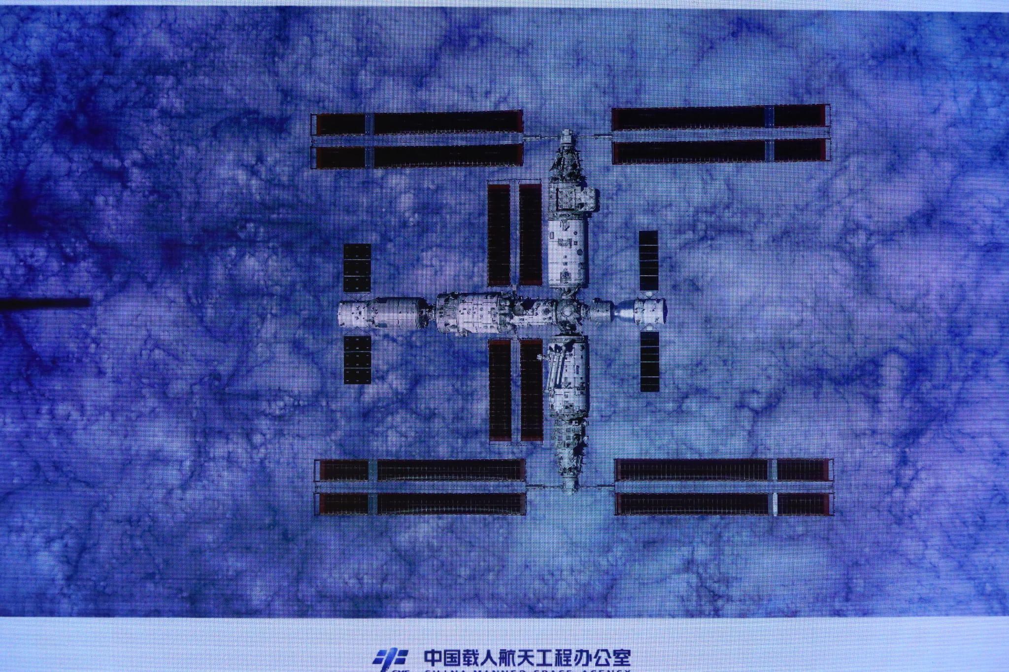 中國太空站全貌高清圖像曝光。(鍾式明攝)