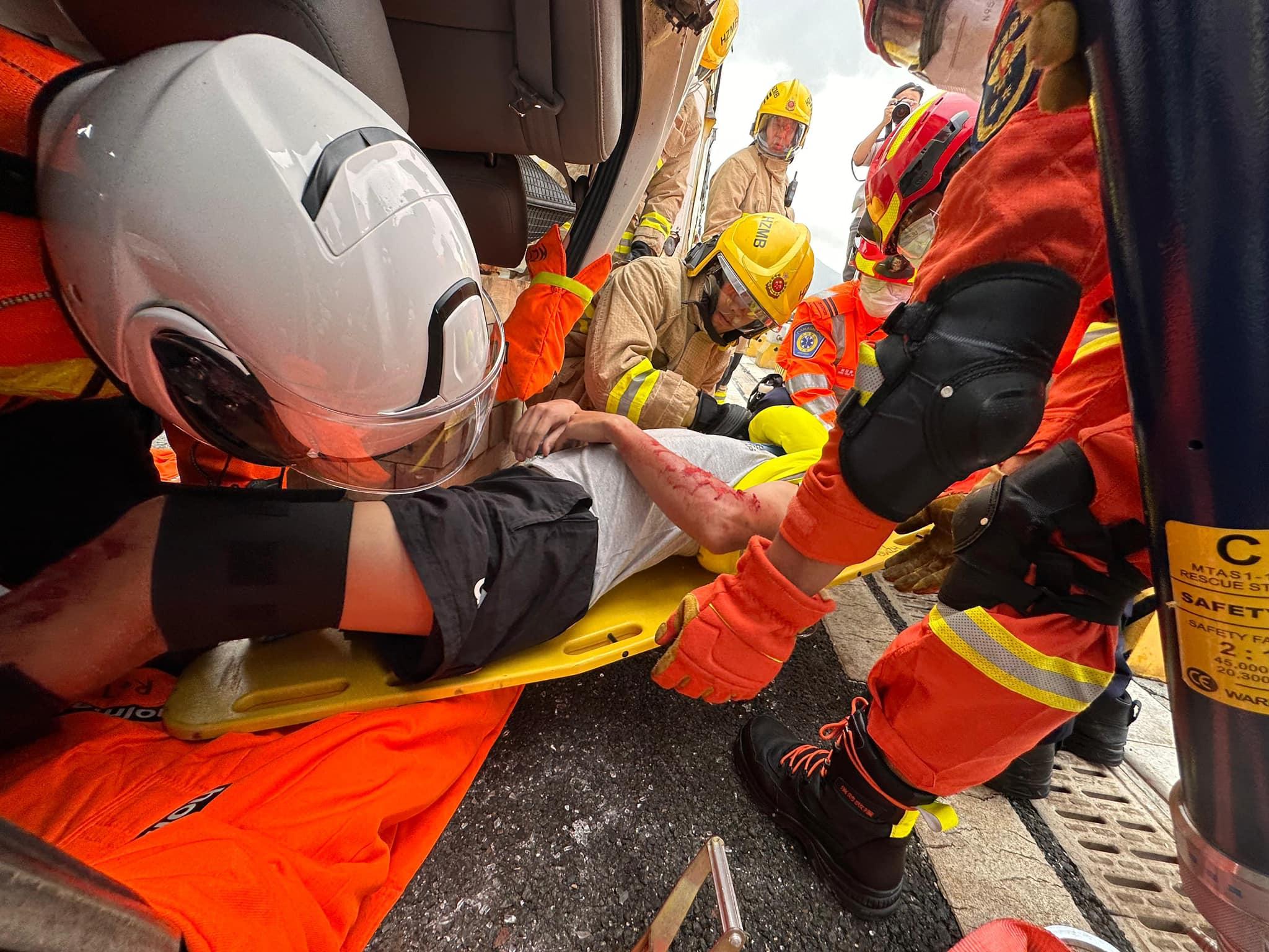 消防處於港珠澳大橋進行粵港澳聯合演練 提升聯合應對突發事故能力