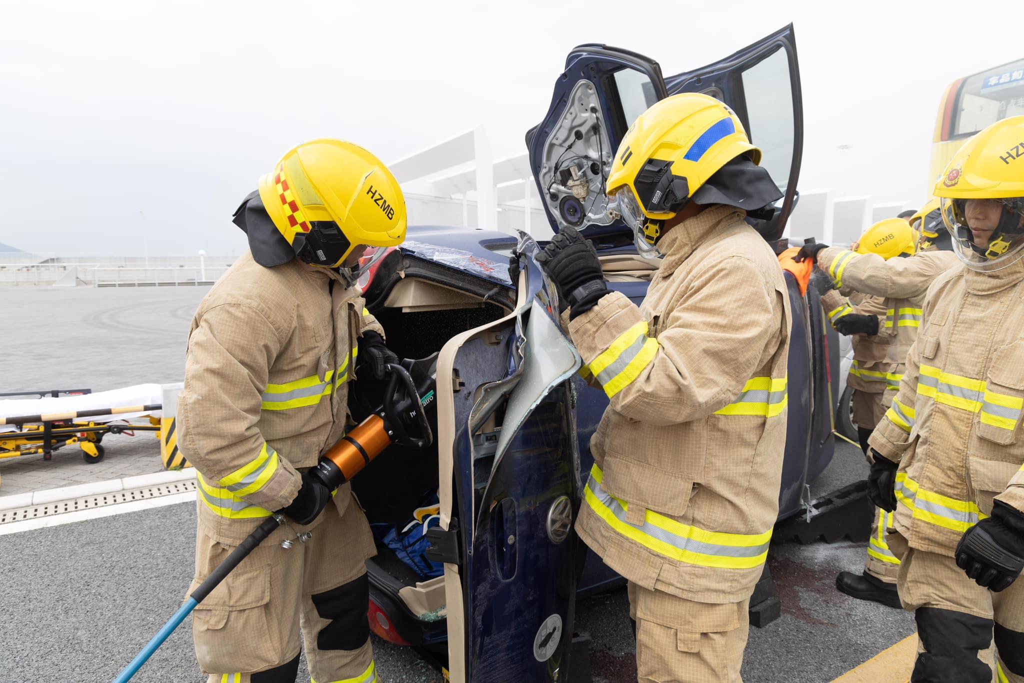 消防處於港珠澳大橋進行粵港澳聯合演練 提升聯合應對突發事故能力