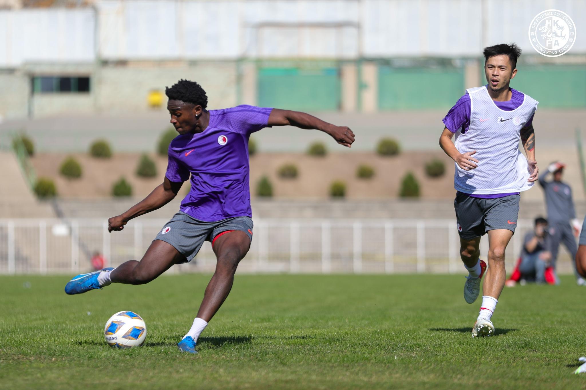 港隊早前在伊朗進行操練。(香港足總圖片)