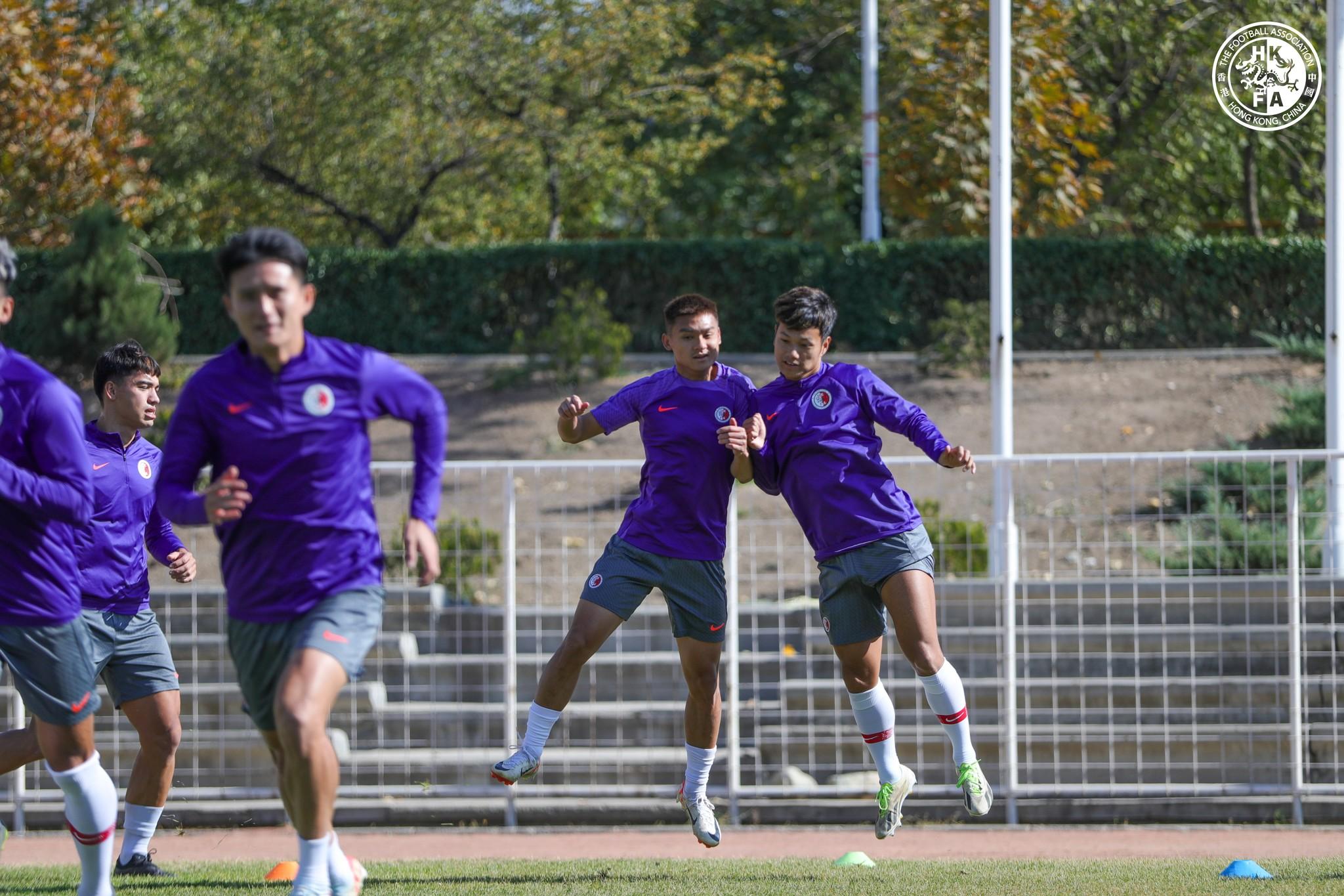 港隊早前在伊朗進行操練。(香港足總圖片)