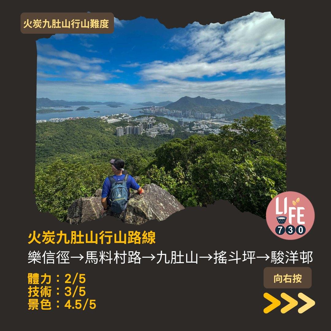 火炭九肚山行山路線賞芒草(am730製圖)