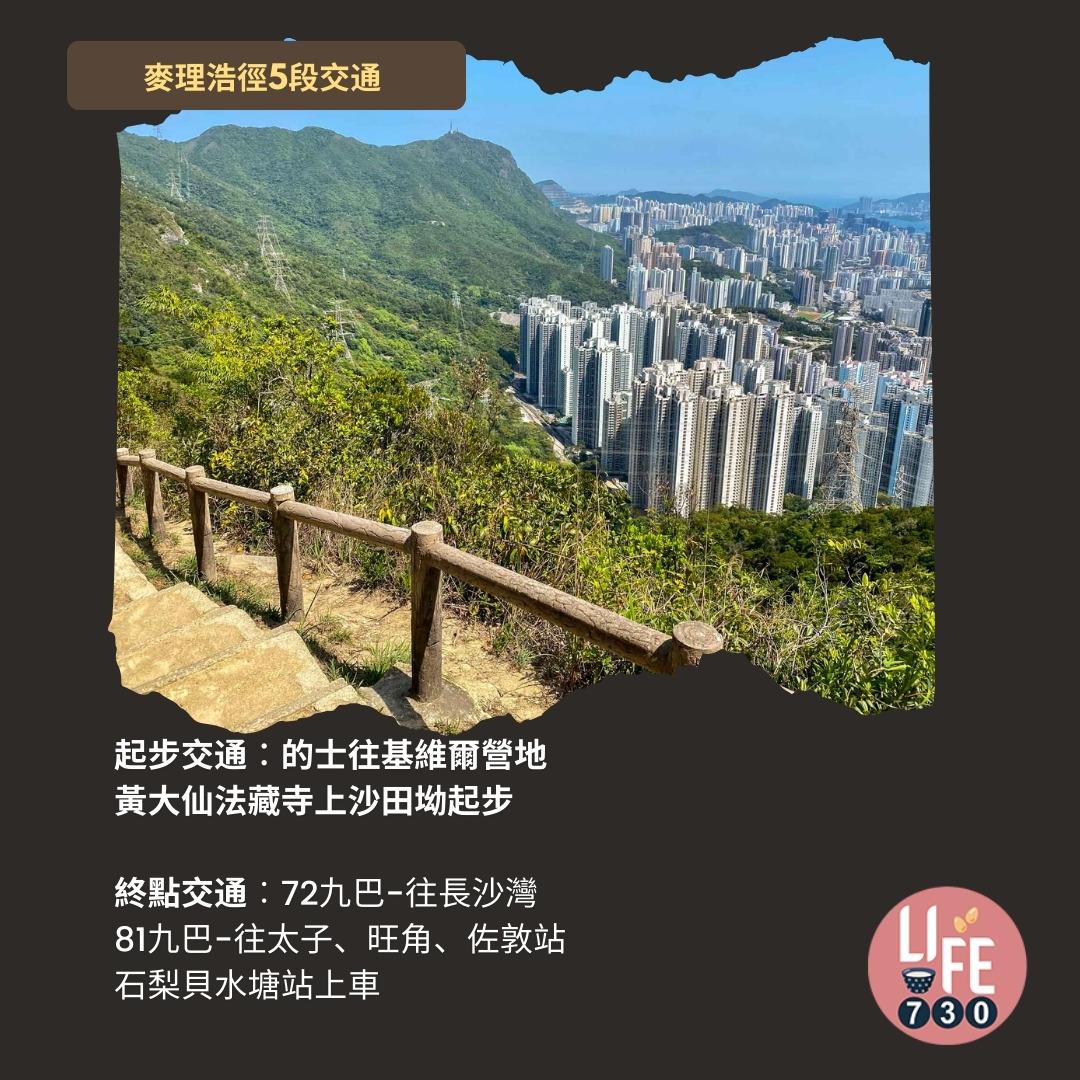 麥理浩徑5段行山路線(am730製圖)