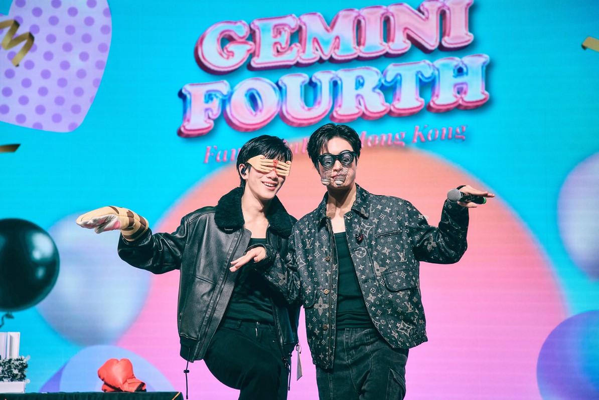 6. Gemini非常有愛地陪同Fourth一同接受遊戲後的「懲罰」,齊齊戴上可愛道具讓粉絲拍照。