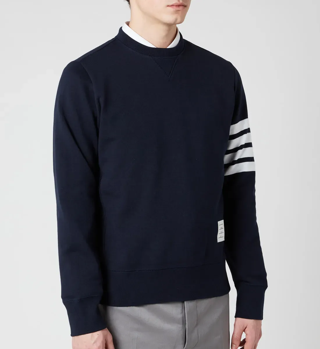 雙11優惠2023|Thom Browne Men's 4-Bar Loopback Sweatshirt - Navy 特價:$4,669;原價:$6,077