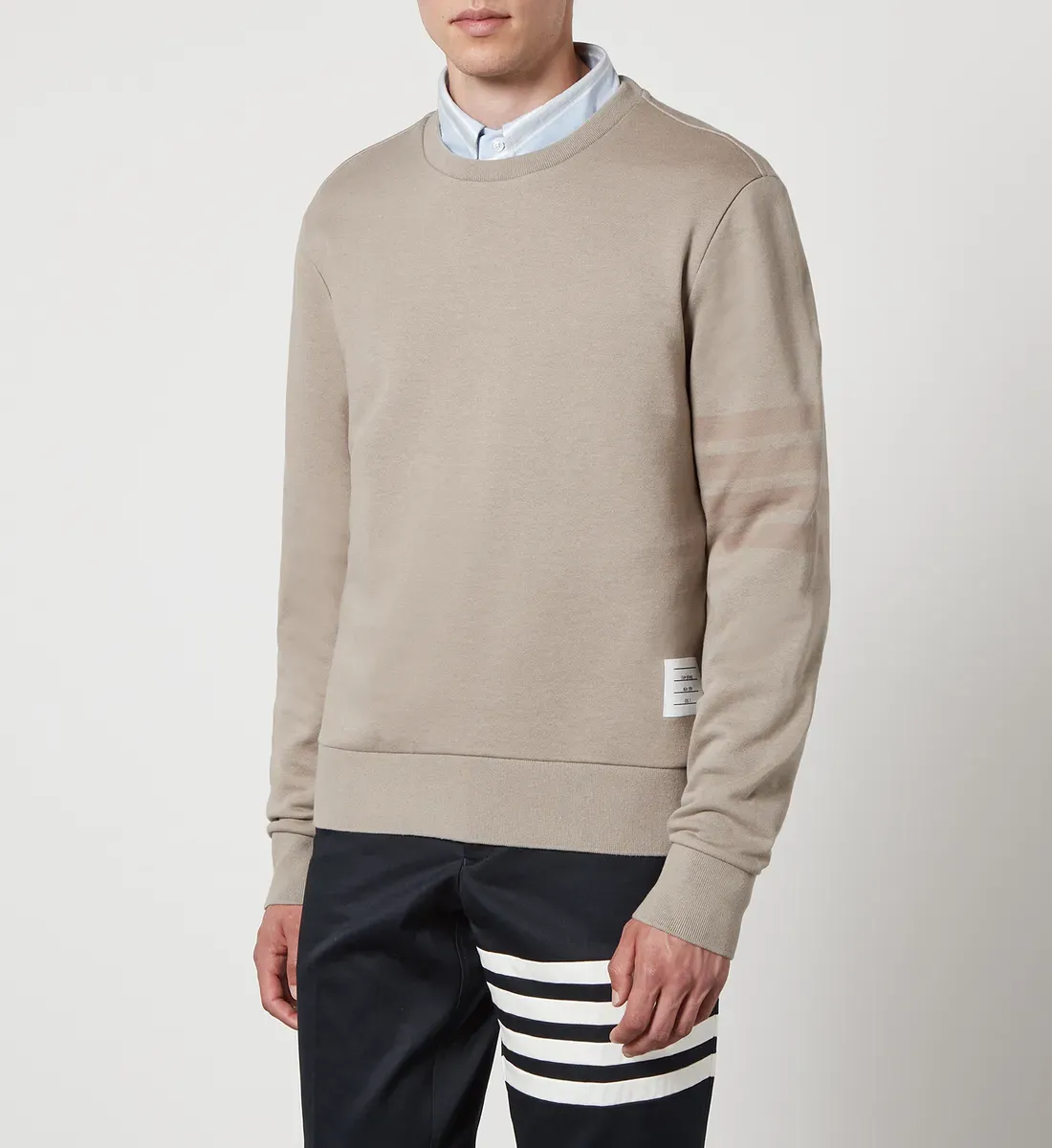 雙11優惠2023|Thom Browne Tonal 4 Bar Loopback Cotton-Jersey Sweatshirt 特價:$4,352;原價:$5,666