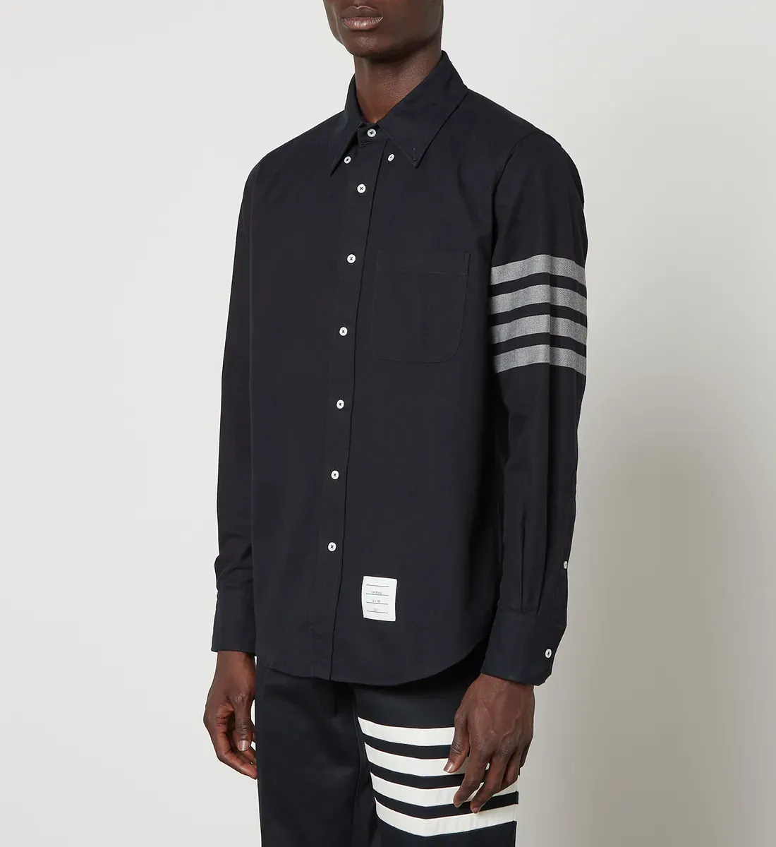 雙11優惠2023|Thom Browne 4-Bar Cotton-Flannel Shirt 特價:$4,590;原價:$5,974