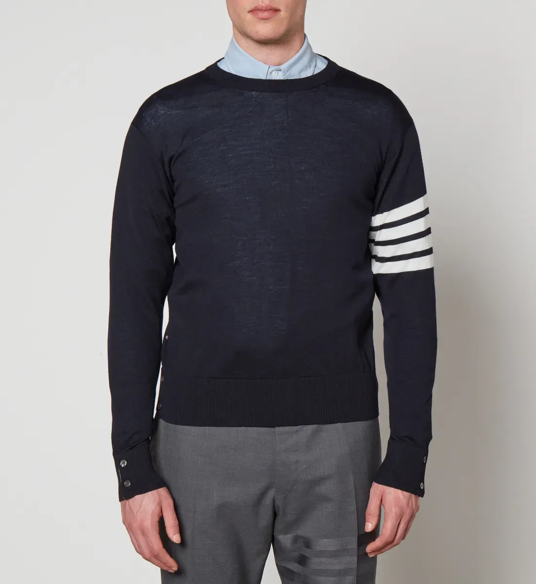雙11優惠2023|Thom Browne Striped Virgin Wool Jumper 特價:$7,517;原價:$9,167