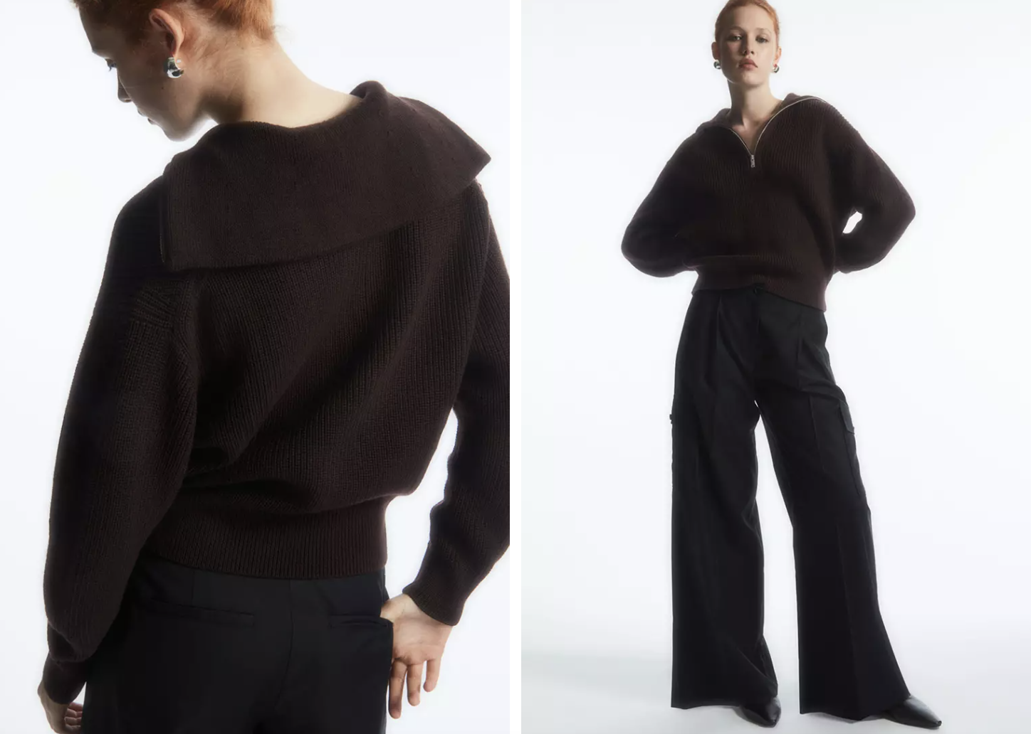 雙11優惠|COS Wool and Cotton Half-Zip Jumper 特價:$742.5;原價:$990