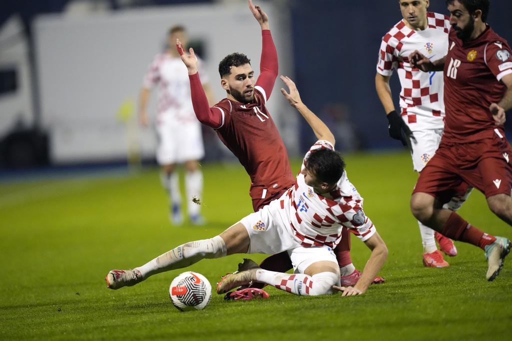 克羅地亞主場1:0小勝阿美尼亞。(美聯社)