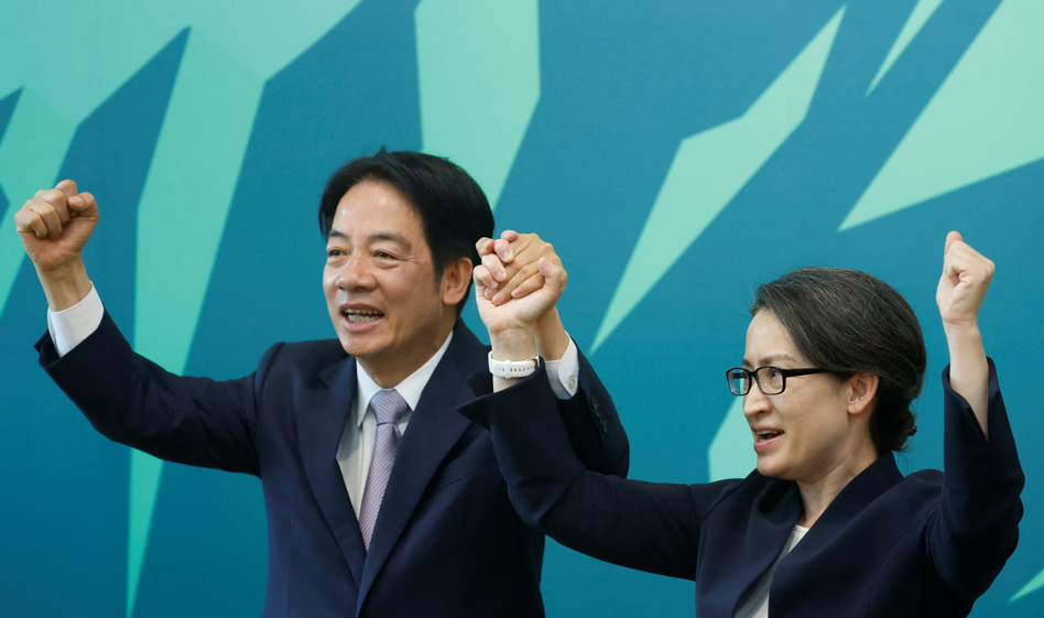 賴清德正式公布由蕭美琴出任副手(路透社)