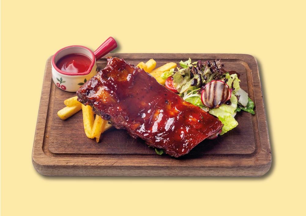 升級主食:BBQ醬燒滋味豬肋骨配薯條
