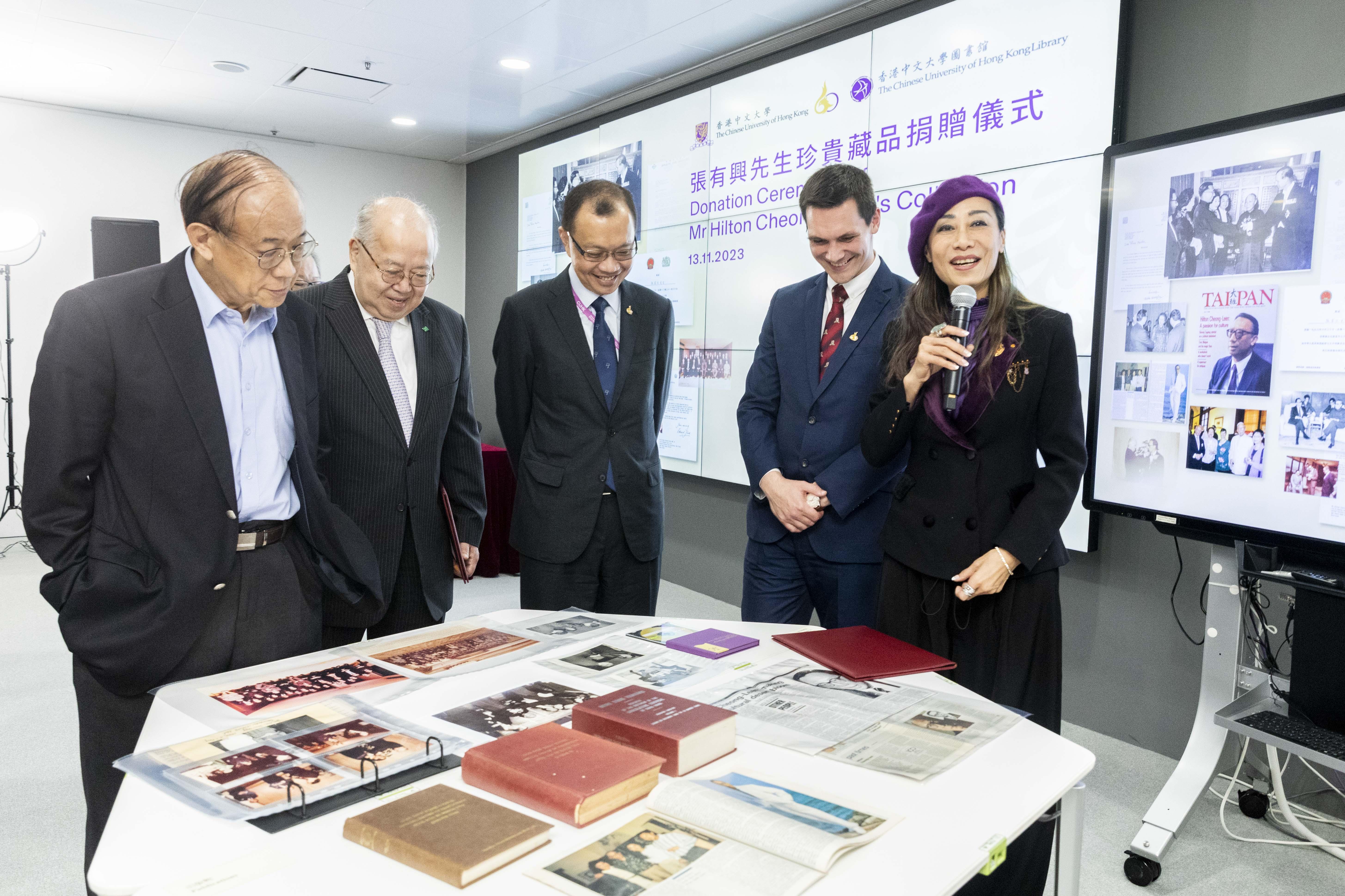 「張有興先生珍貴藏品捐贈儀式」今日舉行。(中大提供)