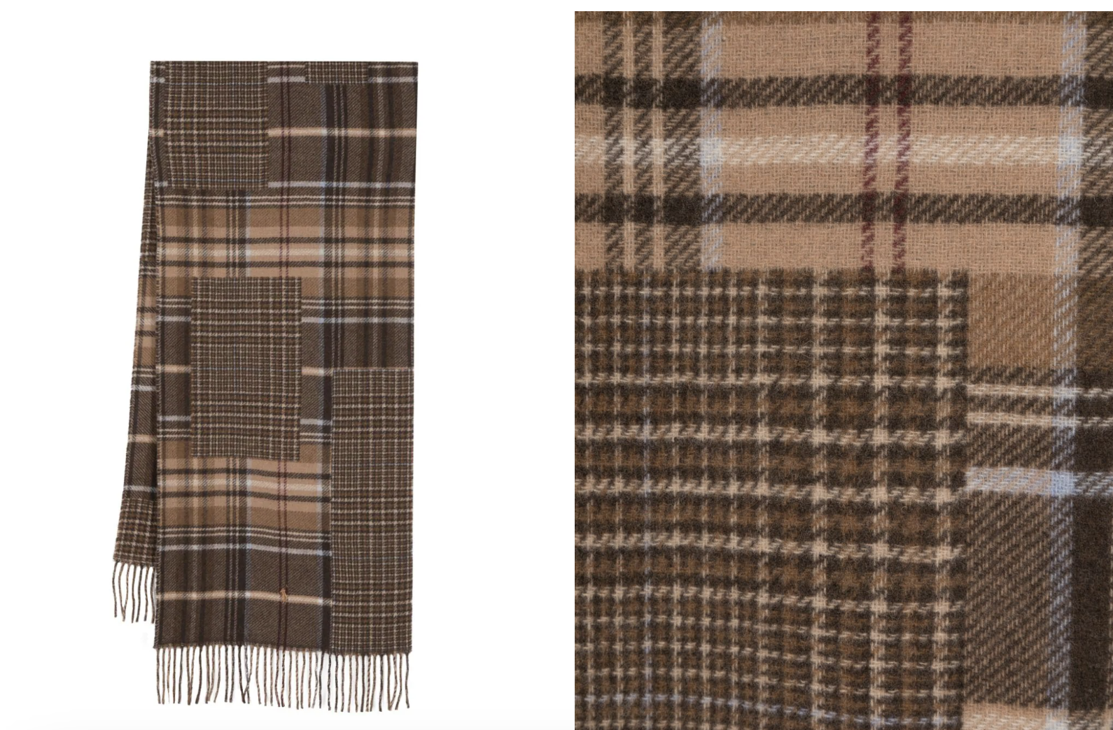 雙11優惠|Polo Ralph Lauren check-pattern frayed-edge scarf  特價:$1,409;原價:$1,878