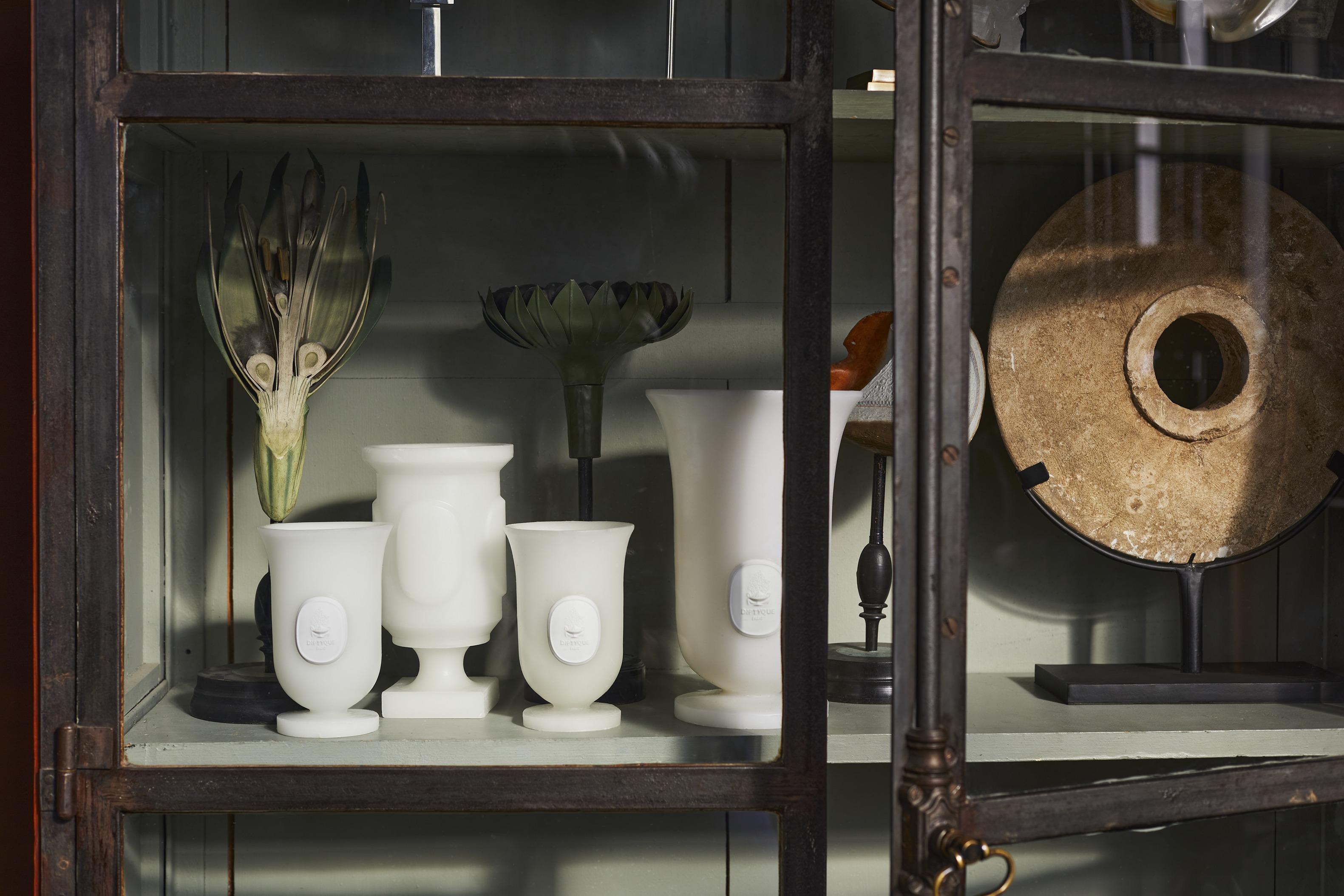 Diptyque Decorative Objects - White Medicis Vase and Antique Wax Vase