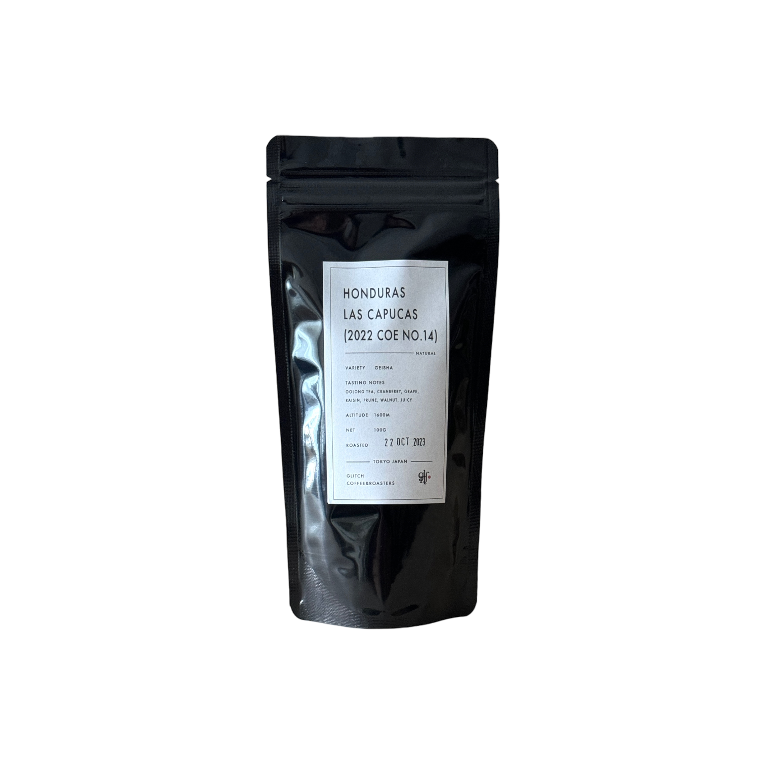 GLITCH HONDURAS Las Capucas Geisha (2022 COE NO.14) $250|來自洪都拉斯 Yerin Estel Sagastume Enamorado農場的優質咖啡豆,進行淺烘焙製作,入口滲出淡淡紅莓、西柚及杏桃的酸香,並同時帶有烏龍的芬芳與杏仁的堅果香,餘韻悠長,味道很有層次。
