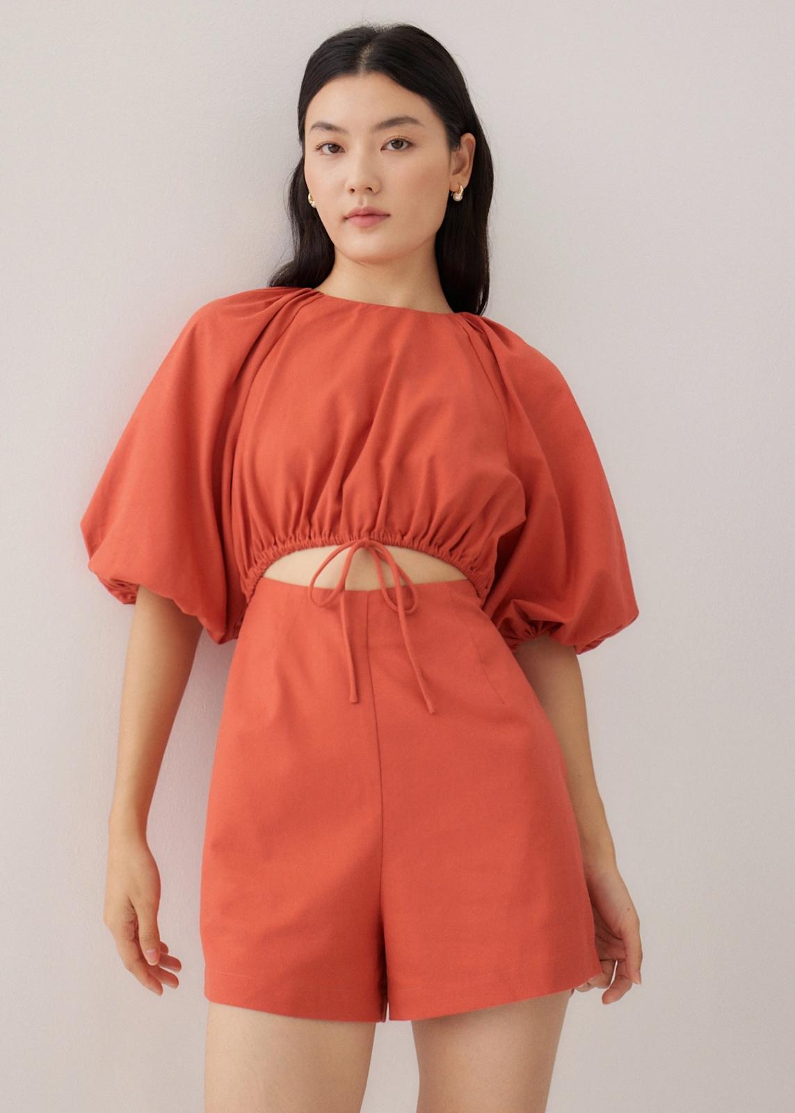 雙11優惠|Love, Bonito Jaylin Linen Puff Sleeve Romper 178 (original 355)